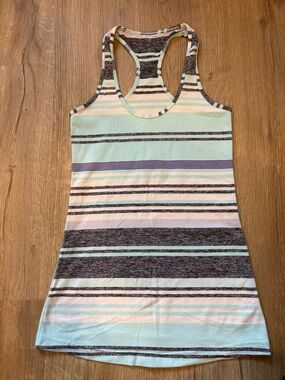 lululemon athletica Striped Racerback Tank Dress in Mint, White, Gray, Purple
